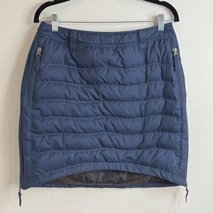 SKHOOP Down Puffer Insulated Skirt Hi-Low Side Zip Navy Women's Medium MSRP $169